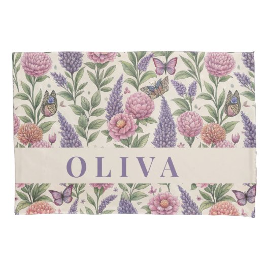 Personalized Floral and Botanical Pillow Case 枕カバー (正面)