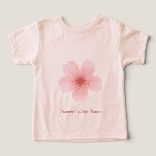 Personalized Floral Baby & Toddler T-Shirt – (デザイン正面)