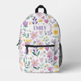 Personalized Floral Backpack for Girls プリントバックパック