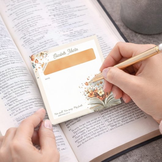 Personalized Floral Bible Scripture Christian  ポストイット