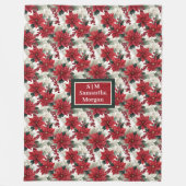 Personalized Floral Blanket Elegant Holiday Touch フリースブランケット (正面)