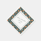 Personalized Floral Border Love Note Napkin  スタンダードカクテルナプキン (角)