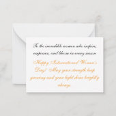 Personalized Floral Botanical Women's Day Greeting ノートカード (裏面)