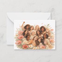 Personalized Floral Botanical Women's Day Greeting ノートカード
