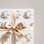 Personalized Floral Bridal Wedding Wrapping Paper ラッピングペーパー