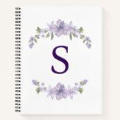 Personalized Floral Bridesmaid Initial Spiral ノートブック (正面)