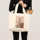 "Personalized Floral Canvas Tote – Eco-Friendly & ラージトートバッグ (正面(商品))