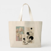 "Personalized Floral Canvas Tote – Eco-Friendly & ラージトートバッグ (裏面)