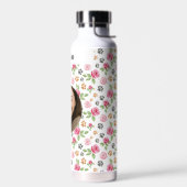 Personalized Floral Cat Mom Water Bottle ウォーターボトル (左面)