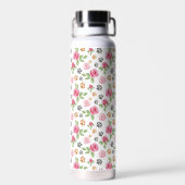 Personalized Floral Cat Mom Water Bottle ウォーターボトル (背面)