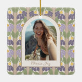 Personalized Floral Ceramic Photo Ornament セラミックオーナメント (裏面)
