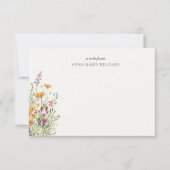 Personalized Floral Chic Elegant Note Card ノートカード (正面)