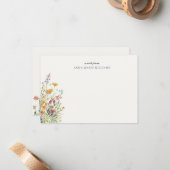 Personalized Floral Chic Elegant Note Card ノートカード (正面/裏面インサイチュ)