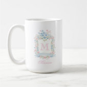 Personalized Floral Crest Mug コーヒーマグカップ (左)