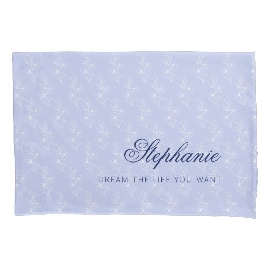 Personalized  Floral Custom Name 枕カバー (正面)