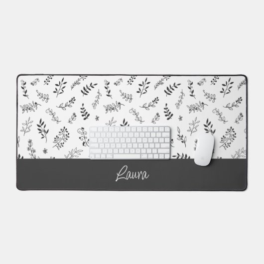 Personalized Floral Design Desk Mat  デスクマット (キーボード&マウス)