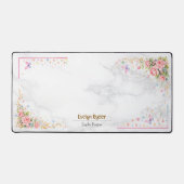 Personalized Floral Desk Mat - Elegant Workspace デスクマット (正面)