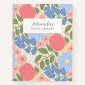 Personalized Floral Favorite Recipe Notebook ノートブック (正面)
