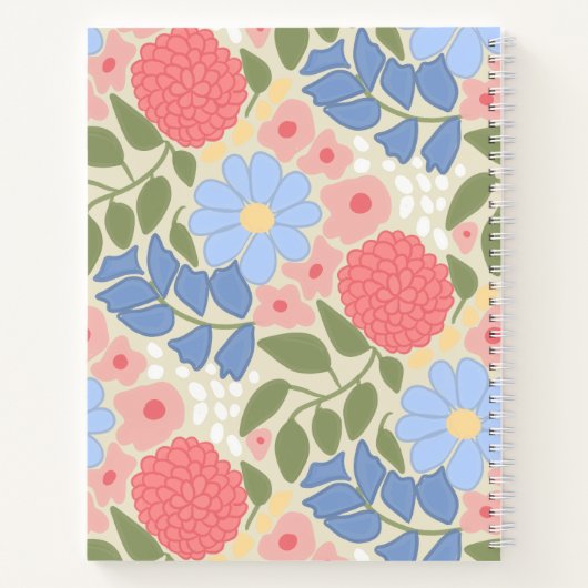 Personalized Floral Favorite Recipe Notebook ノートブック (裏面)