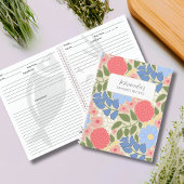 Personalized Floral Favorite Recipe Notebook ノートブック
