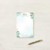 Personalized Floral Gold Frame ポストイット (デスク上)
