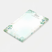 Personalized Floral Gold Frame ポストイット (アングル)