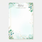 Personalized Floral Gold Frame ポストイット (正面)