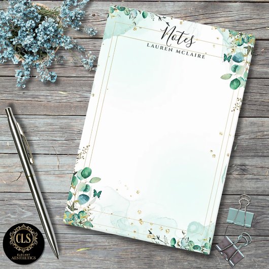 Personalized Floral Gold Frame ポストイット