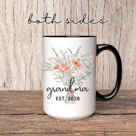 Personalized Floral Grandma Mug, Mother’s Day Gift マグカップ