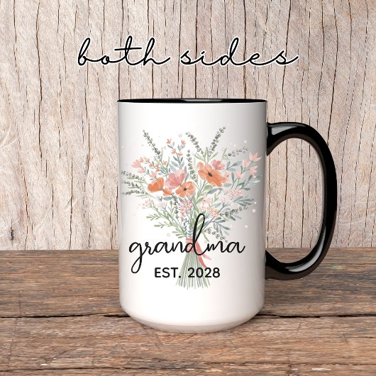 Personalized Floral Grandma Mug, Mother’s Day Gift マグカップ