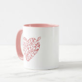 Personalized Floral Heart Valentine's Coffee Mug マグカップ (正面左)
