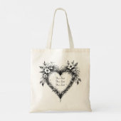 Personalized Floral Heart Wedding Tote トートバッグ (裏面)