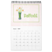 Personalized Floral Illustrations Calendar カレンダー (3月 2027)