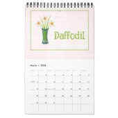 Personalized Floral Illustrations Calendar カレンダー (3月 2026)