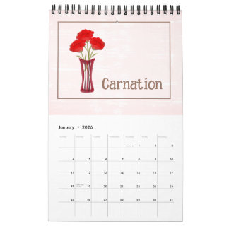 Personalized Floral Illustrations Calendar カレンダー