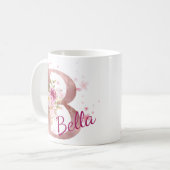 Personalized Floral Initial Mug – Letter B コーヒーマグカップ (正面左)