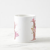 Personalized Floral Initial Mug – Letter B コーヒーマグカップ (中央)