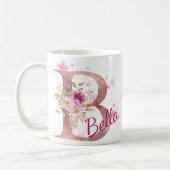Personalized Floral Initial Mug – Letter B コーヒーマグカップ (左)