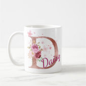 Personalized Floral Initial Mug – Letter D コーヒーマグカップ (左)