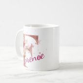Personalized Floral Initial Mug – Letter F コーヒーマグカップ (正面左)