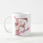 Personalized Floral Initial Mug – Letter F コーヒーマグカップ (左)