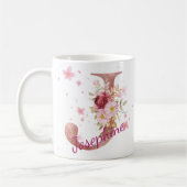Personalized Floral Initial Mug – Letter J コーヒーマグカップ (左)