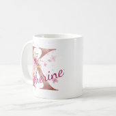 Personalized Floral Initial Mug – Letter K コーヒーマグカップ (正面左)