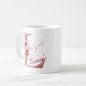 Personalized Floral Initial Mug – Letter L コーヒーマグカップ (正面左)