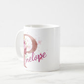 Personalized Floral Initial Mug – Letter P コーヒーマグカップ (正面左)