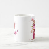 Personalized Floral Initial Mug – Letter P コーヒーマグカップ (中央)