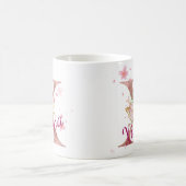 Personalized Floral Initial Mug – Letter X コーヒーマグカップ (中央)