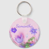 Personalized Floral Keychain | Blue Wildflowers  キーホルダー (正面)