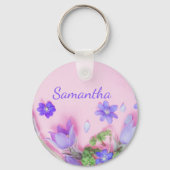 Personalized Floral Keychain | Blue Wildflowers  キーホルダー (裏面)