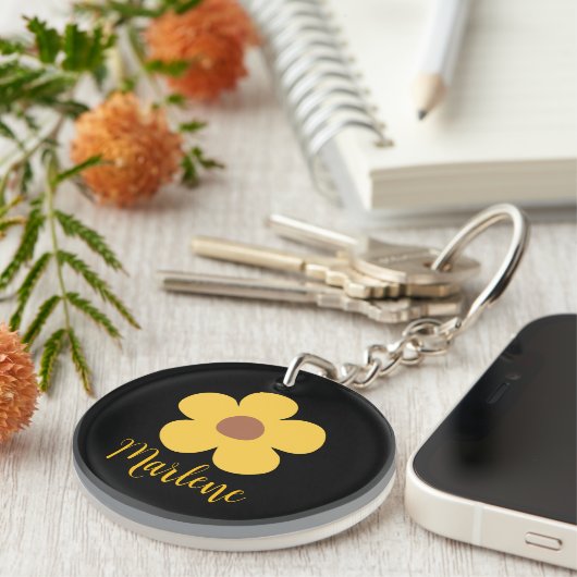 Personalized floral keychain for her  キーホルダー (正面右)